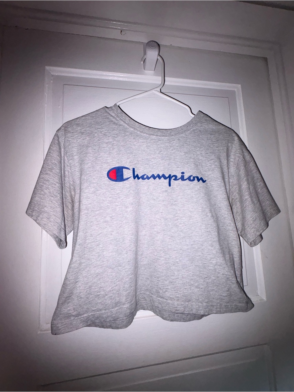 Champion Gray Logo Crop Tee
